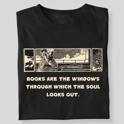 BOOKS ARE THE WINDOWS LITTLE GIRL-Black / S