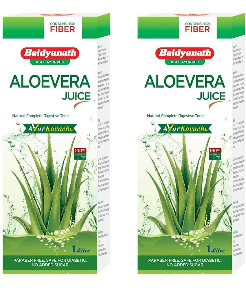 Baidyanath Aloe Vera Juice with Pulp Liquid 1 l Pack Of 2