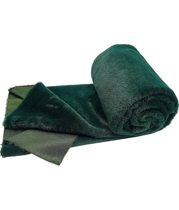 PRANSUNITA Super Soft Rabbit Carpet Fur Cloth, Size 38" x 32", Hair Length 2 cm, Used for Dresses, Home Furnishing, Soft Toys Making, and Jackets Etc, Color - Dark Green