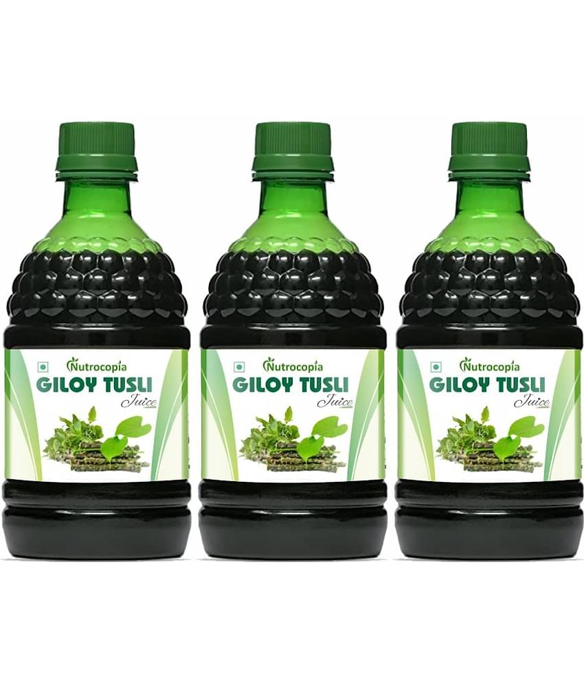 NUTROCOPIA Giloy Tulsi Juice | Fresh Tulsi and Giloy to Support Immune Health Pack of 3 of 400ML
