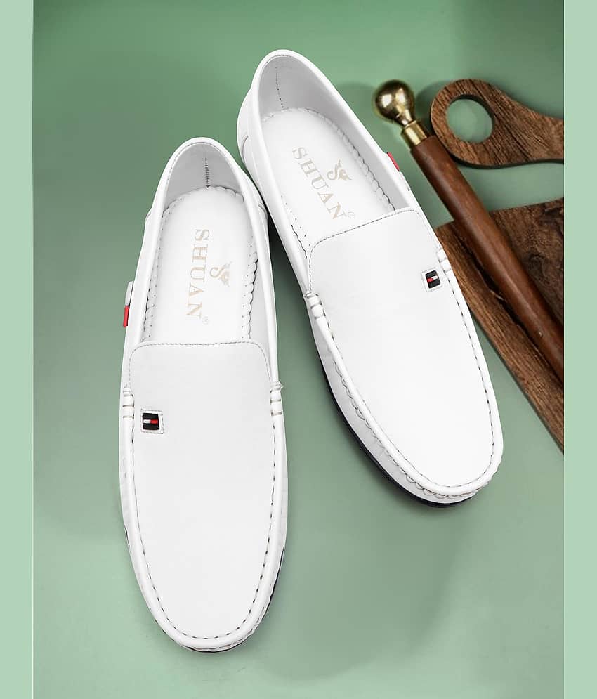 SHUAN White Men's Penny Shoes