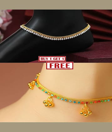 MGSV Gold Anklets ( Pack of 2 )