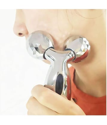 KALOPSIA INDUSTRIES Face Roller 3D Y Shape Aluminium Big Roller Microcurrent MASSAGER