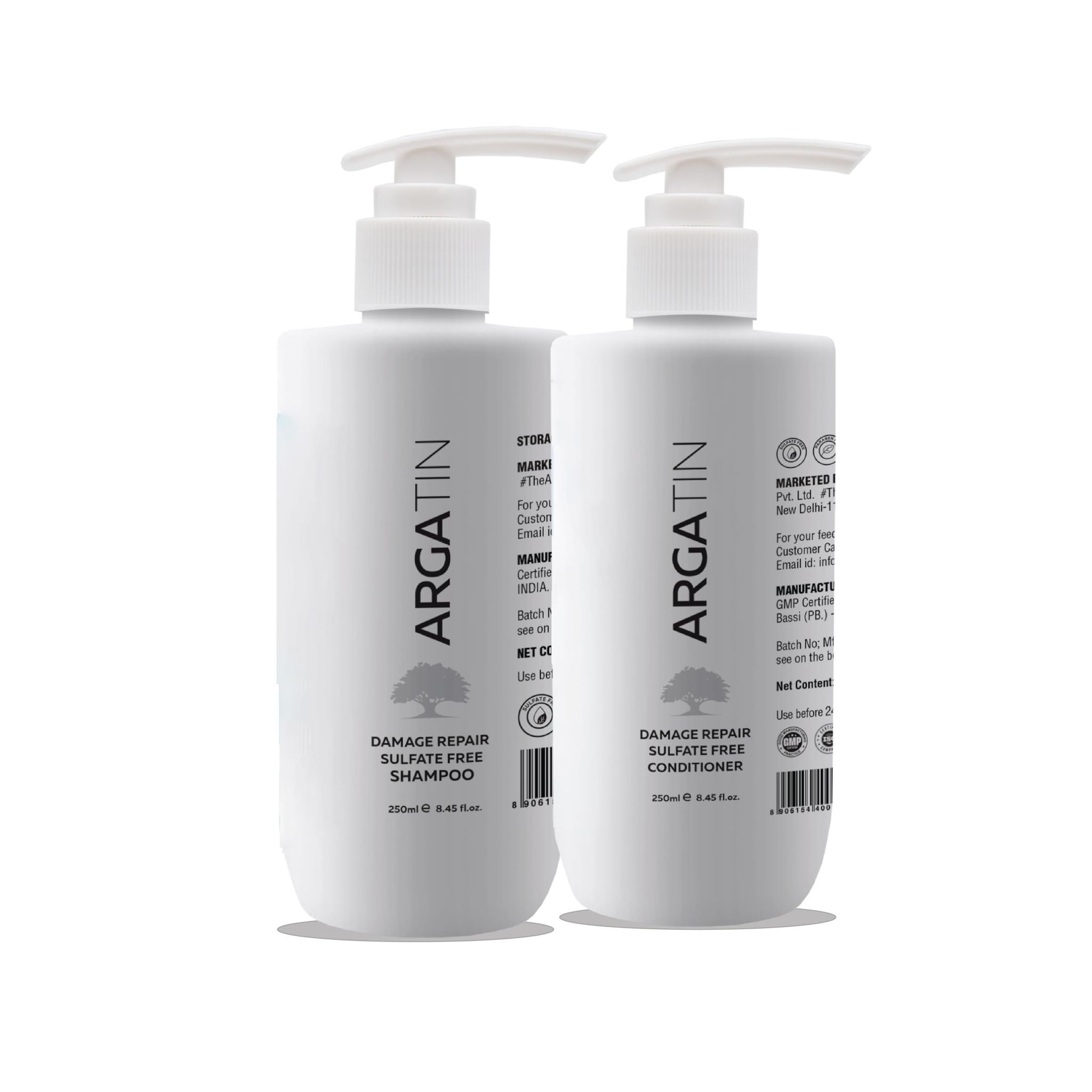 Argatin Shampoo And Conditioner Combo | Safe For Daily Use | Damage Repair And Moisture Restore | Smooth And Nourish All Hair Types | 500ml Each