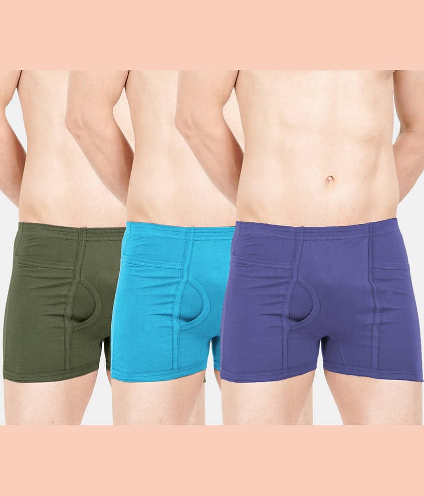 sudarking Pack of 3 Cotton Blend Trunks For Men's ( Multicolor )