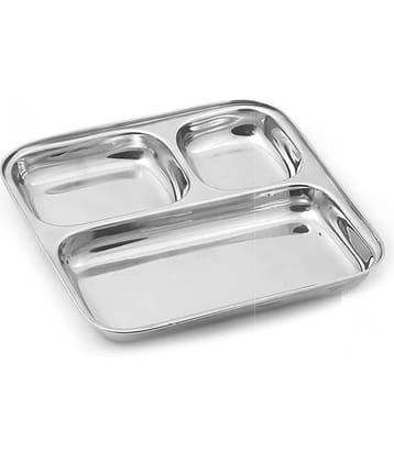 Classic Essentials 1 Pcs Stainless Steel Silver Partition Plate