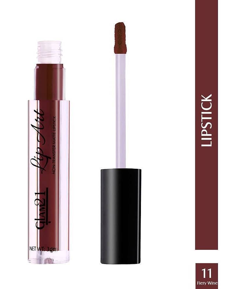 Glam21 Lip Art Longlasting Non-Transfer Matte Liquid Lipstick Water & SmudgeProof 3gm Maroon Chic-10