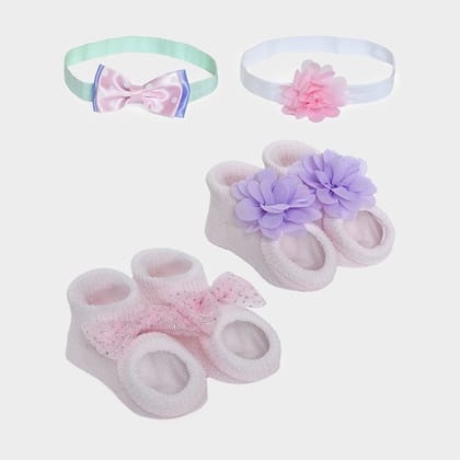 Luxe Sia Headband & Socks Pack of 4-0-12 M / Multicolor