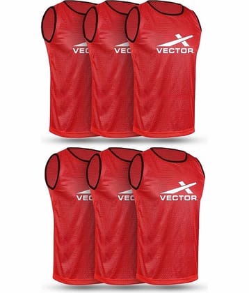 VECTOR X VX-BIBS Pack of 6 Small Football, Hockey Bib (Blue)