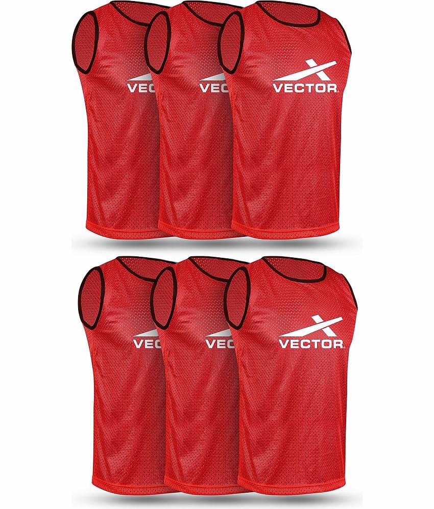 VECTOR X VX-BIBS Pack of 6 Small Football, Hockey Bib (Blue)