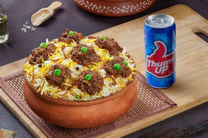 Mutton Kheema Biryani + Thums Up Toofani Combo