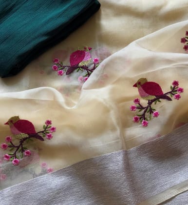 AWESOME LINEN COTTON PRINTED SAREE - 2151