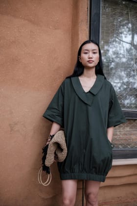 Sydney Shift Dress Forest Green-XS