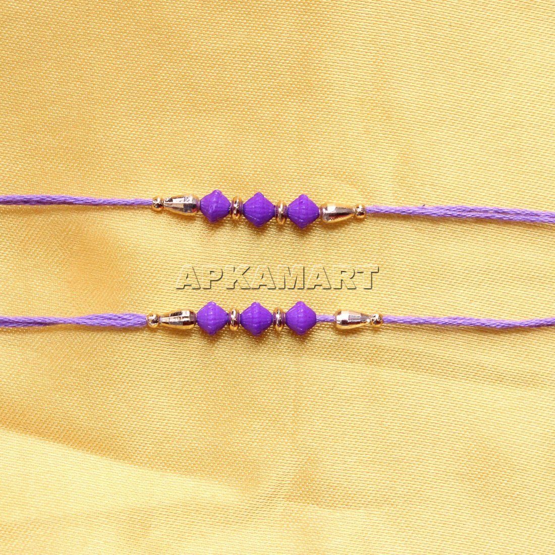 Beaded Purple Rakhi Set of 2