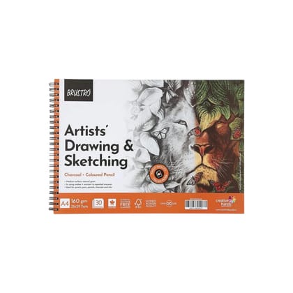 Brustro Artists Sketching & Drawing Wiro Pad - A4 - 160 GSM - 30 Sheets-A4 - 30 Sheets / BRDW6GA4W