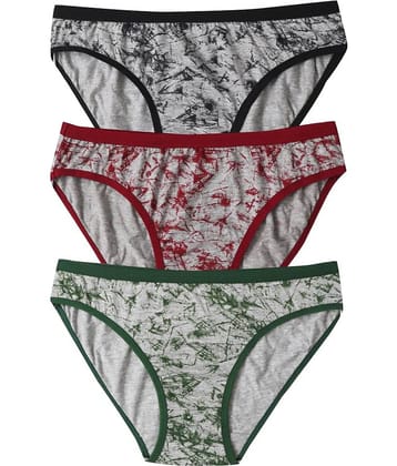 Elina Pack of 3 Cotton Printed Women's Bikini Panties ( Multi Color )