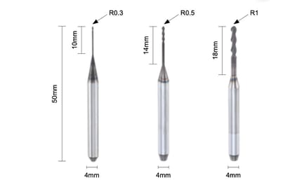 dc bur for (roland , vhf , arum , xt cera ) milling machine-DC ROLAND 0.6MM HEAD