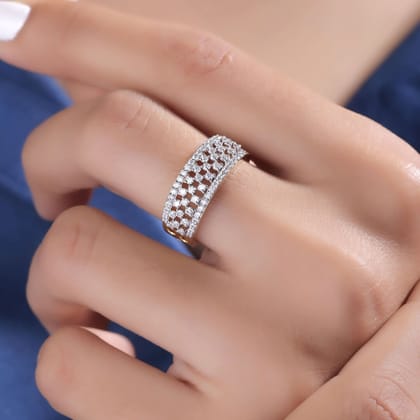 Keziah Silver Moissanite Band | 22KT Gold Vermeil-13 / Yellow Gold