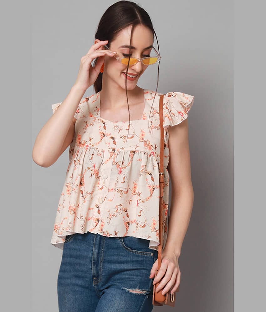 Addyvero Women's Polyester Regular Top ( Beige )