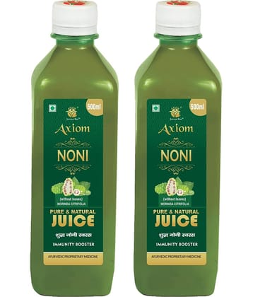 Axiom Ayurveda Noni Juice 500 ml | Immunity Booster | Made with Fresh Noni Fruit | WHO GMP GLP Certified Product | No Added Color | No Added Sugar Pack of 2