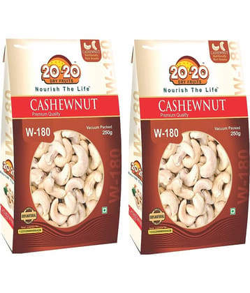 20-20 Dry Fruits Drum Roasted Cashews 500 g Pack of 2