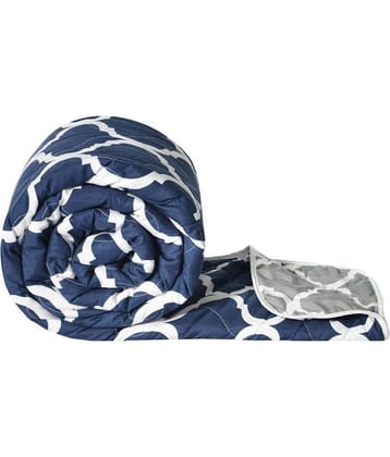 DIVINE CASA Double Polyester Blue Abstract Comforter