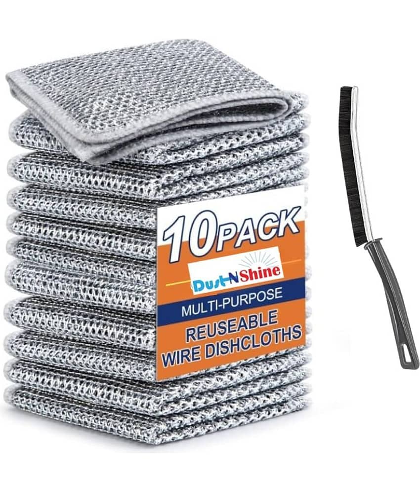 dust n shine Non-Scratch Wire Dish Wash Cloth Scrubber & Brush (Pack of 11)