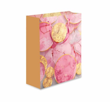 Premium 200 GSM Small FBB Pink Marble Matt Lamination Printed Attractive Small Party Gift Bags, Ideal for Birthday Return Gifts, Kids Party & Special Occasions (Size: 12.5x10.25x4 Inch) -  5