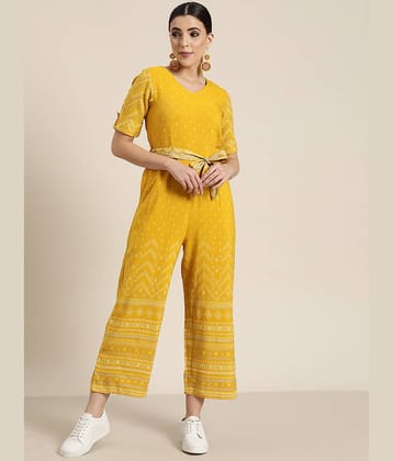 Juniper - Mustard Rayon Regular Fit Women's Jumpsuit ( Pack of 1 )