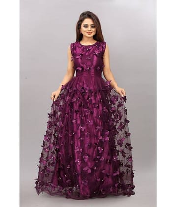 Aika Women Net Applique Ethnic Dress ( Green )