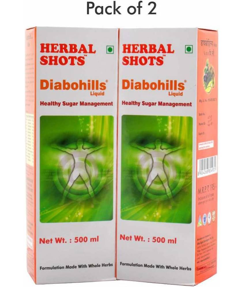 Herbal Hills Diabohills Herbal Shots Liquid 500 Ml Pack of 2