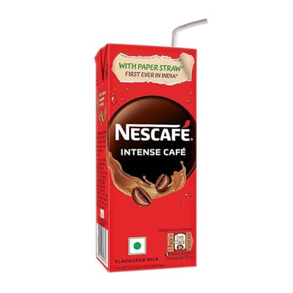 Nescafe Ready To Drink Intense Cafe Cold Coffee With Paper Straw Cappuccino 180 MILLI_LITRE