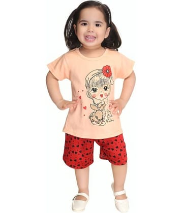 s muktar garments Pack of 1 Girls Cotton Top With Shorts ( Multicolor )