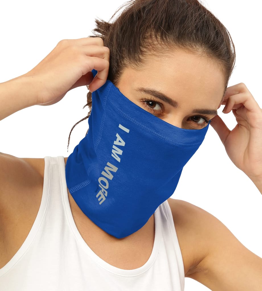 FREECULTR Unisex Bamboo Bandana, Anti Microbial Super Soft & Comfort Fit, Breathable Multipurpose Headband, Face Mask for Dust Protection and Sun - Size Printed Pack of 2-Cuban Peach, Pilot Blue