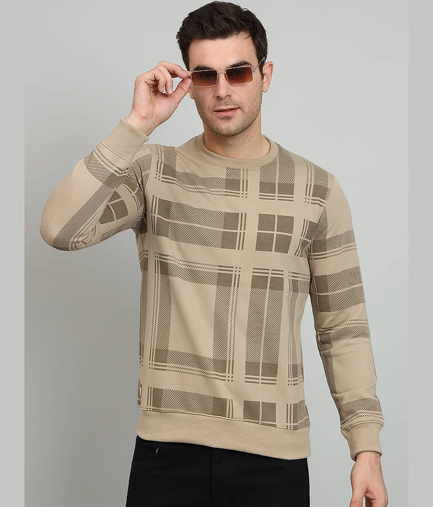 OGEN Cotton Blend Round Neck Men's Sweatshirt - Beige ( Pack of 1 )