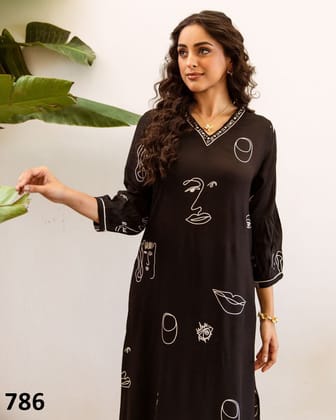 Black Face Print Outfit-S