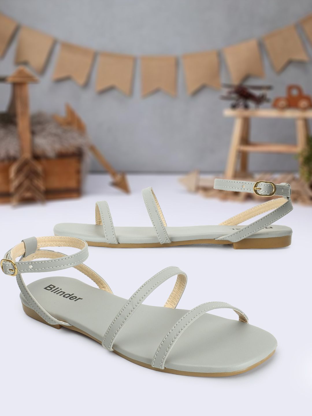 BLINDER Grey Sandals 4