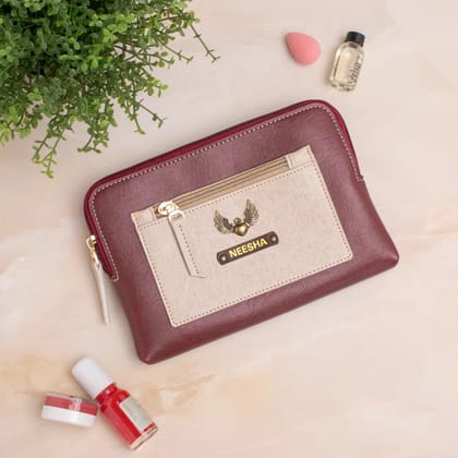 PERSONALISED UTILITY POUCH - MAROON-Maroon