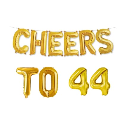 Balloonistics Cheers to Forty Four Foil Balloon Combo Number 44 Foil Balloon for Birthday and Anniversary
