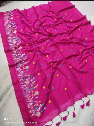 khadi cotton embroidery design saree