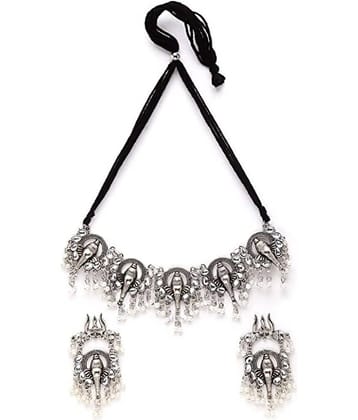 PUJVI - Silver Alloy Necklace Set ( Pack of 1 )