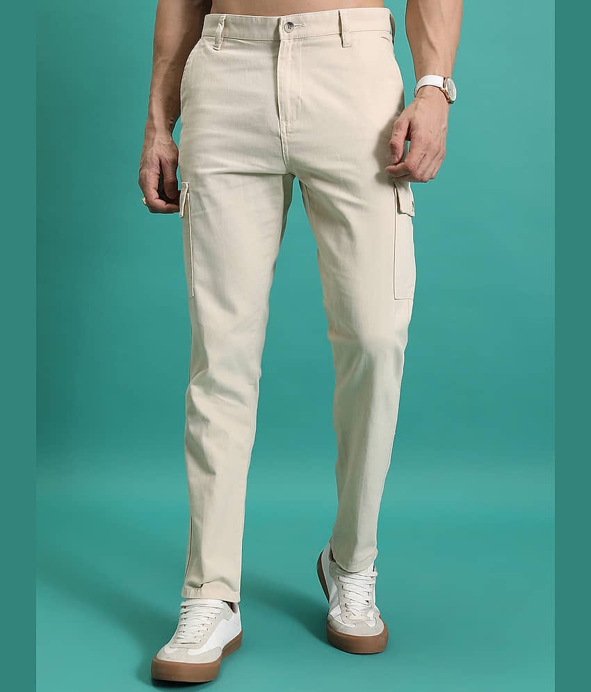 Highlander Regular Flat Men's Cargos - Beige ( Pack of 1 )