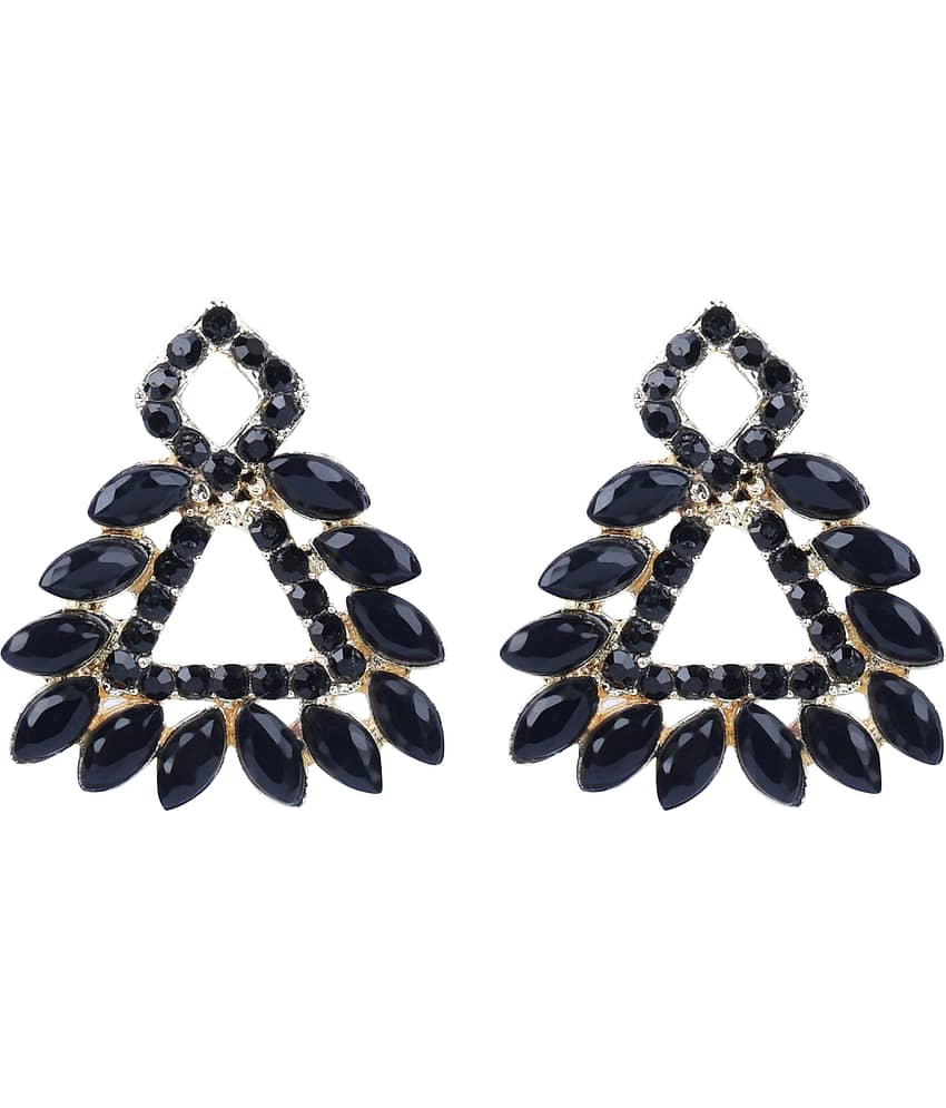 Sunhari Jewels - Black Stud Earrings ( Pack of 1 )