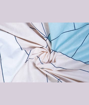 HomeCrafts Polyester 1 Queen Fitted Bedsheet with 2 Pillow Covers ( 228 cm x 216 cm ) , Blue