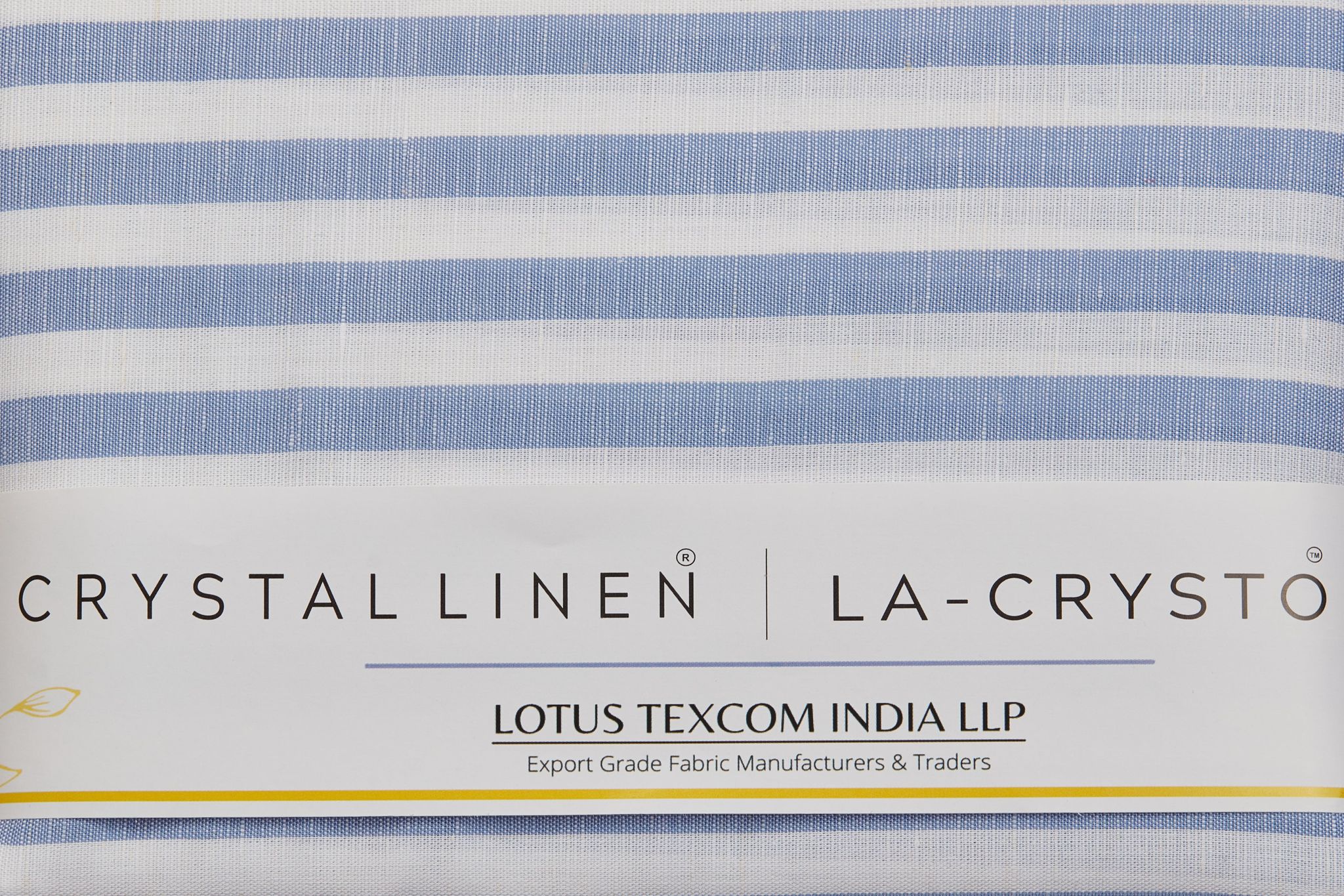 Linen Cotton Blend, Yarn Dyed Stripe, Plain,White And BlueMen And Women, Unstitched Shirting Or Top Fabric-1 Meter