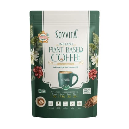 Soyvita - Plant Based Coffee, 2 Mins Instant Coffee, With Prebiotics & Probiotics, Non Dairy Coffee 400 Gms (Serves - 16)