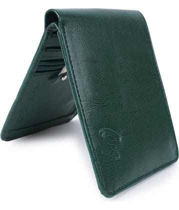 Classic World PU Self Design Men's RFID Wallet With 5 Slots For Card ( Green , Pack of 1 )