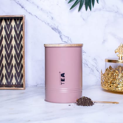 Craftlayout TIN Tea Canister, Brown 900 Ml