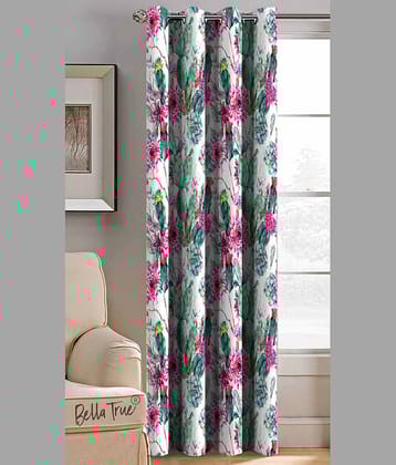 BELLA TRUE Abstract Printed Semi-Transparent Eyelet Curtain 5 ft ( Pack of 1 ) - Multicolor