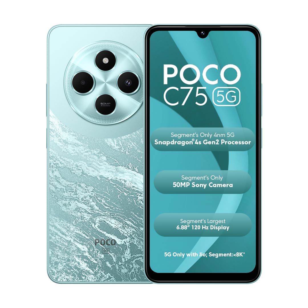 POCO C75 5G, Aqua Bliss (4GB, 64GB) POCO C75 5G, Aqua Bliss (4GB, 64GB) - Aqua Bliss